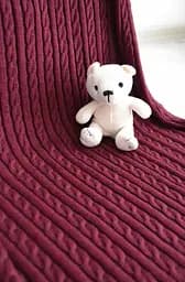 Плед Прованс Soft Косы, 240х220 см, бордо (13911)