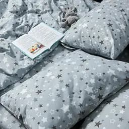 Комплект постільної білизни Moon&Star Дитячий 110x140 см наволочки 2x50x70 см Silver Stars Бязь Gold Люкс - мініатюра 2