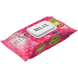 Серветка волога Relax дитяча антибактеріальна з клапаном 72 шт.