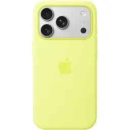 Чехол Silicone Case with Button, Animation & MagSafe для Apple iPhone 17 Pro Neon Yellow AAA (153240)