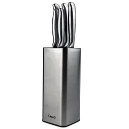 Універсальний набір 5 кухонних ножів з підставкою ножі з нержавіючої сталі для кухні Magio MG-1094 Сірий