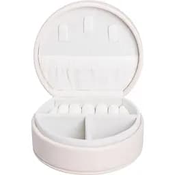 Скринька-органайзер для прикрас Yiwu дорожня на кнопці 10x9x4.5 см молочна HP-5-31BE