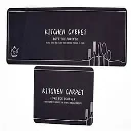 Набір килимків для кухні Yiwu HP-42-14B 116х38 см / 57х38 см 2 шт. чорний 