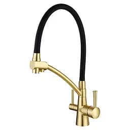 Змішувач для кухні на дві води з гнучким виливом Koer KB-72003-09 KR3378 Бронза