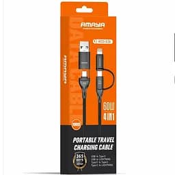 Дата кабель Amaya ACD-X28 4in1 Type-C to USB/Type-C to Lightning 60W (1m) Black - мініатюра 2