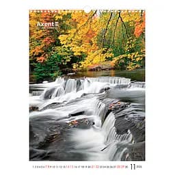 Календар настінний Axent А3 Waterfalls 2026 рік (8804-26-2-A) - мініатюра 12