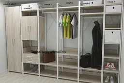 Шафа Гардероб Уні секція 7 серії Конект Ferrum-decor 220x60x50см Білий метал ДСП Дуб Сонома 16 мм (FRD-104569) - мініатюра 3