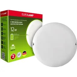 Світильник Eurolamp LED ЖКХ з акумулятором 12W 5000K круглий накладний (LED-NLR-12/50(EM))