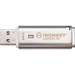 USB флеш-накопичувач Kingston IronKey Locker Plus 50 64GB USB-A 3.2 Gen 1 Silver [IKLP50/64GB] [101528] - мініатюра 2