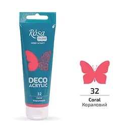 Акрил для декору Кораловий (32) матовий 75 мл Rosa Talent