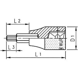 Головка торцева Wurth 1/2" з насадкою HEX SW10X80 Zebra (0715137101) - мініатюра 2
