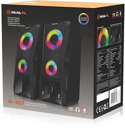 Колонки 2.0 S-107 Black 2 x 3 Вт REAL-EL teh0021035 - мініатюра 8
