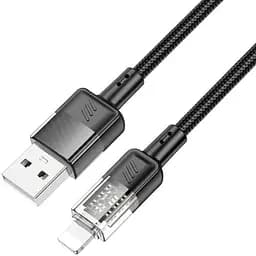 Кабель Hoco U129 Spirit transparent charging data cable iP Чорний