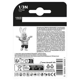 Батарейка Duracell 1/3N 3V спеціальна літієва 2L76 / CR1 / 3N / CR11108 1 шт. в упаковці (5007803) - мініатюра 2