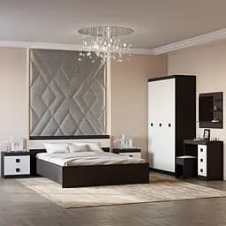 Спальня Еверест Соната Комплект 12 (модульна - 5 елементів) венге темний/білий (EVR-2614)