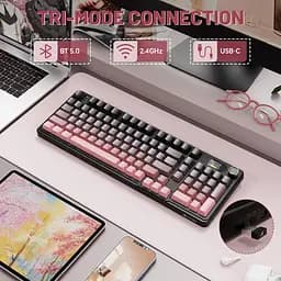 Ігрова клавіатура ATTACK SHARK X98 PRO , Рожевий - мініатюра 3