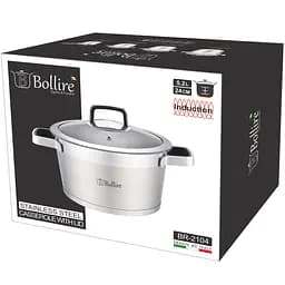 Каструля Bollire Palermo, з кришкою, срібляста, 24 см, 5,2 л (BR-2104) - мініатюра 3