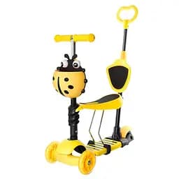 Самокат дитячий 3-х колісний Bambi SC20139(Yellow) з батьківською ручкою