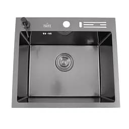 Кухонная мойка черная 45 см накладная 1.5 мм из нержавеющей стали Nett NВ-5245, Черный
