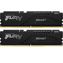 Модуль пам'яті для комп'ютера DDR5 16GB (2x8GB) 6000 MHz Beast Black EXPO Kingston Fury (ex.HyperX) (KF560C30BBEK2-16)