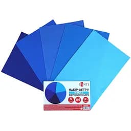 Набір фетру Santi м'якого відтінки синього 21х30 см 5 аркушів (743252)