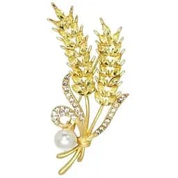 Брошь Колосья пшеницы два колоска брошь-булавка символ Украины желтая