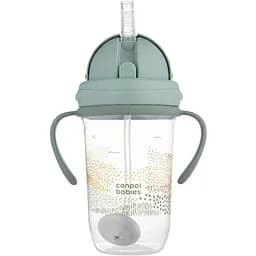 Кружка непроливайка Canpol babies Mountains з трубочкою та обтяжувачем 270 мл сіра (56/620_gre)