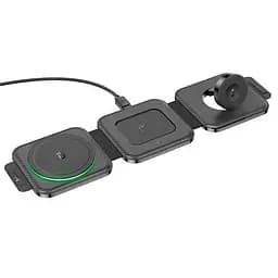 Беспроводное ЗУ Hoco CQ4 Unique 3-in-1 folding magnetic wireless 15W - мініатюра 2