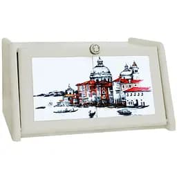 Хлібниця дерев'яна Mazhura Венеція 40.5x30.5x21 см біла (mz575639)