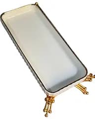 Керамическое блюдо 1566G для сервировки с декоративной подставкой 25х10 см