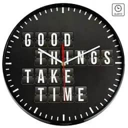 Годинник настінний Technoline 775485 Good Things Take Time (775485), Чорний - мініатюра 2