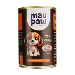 Полнорационный корм для взрослых собак MAU PAW Кусочки в соусе с птицей консервированные 415 г