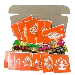 Набор цветной хны с трафаретами для био-тату №4 Fresh Tattoo color-henna-set-04