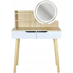 Туалетний столик Jumi Scandi LED підсвітка, з шухлядами, світлий бук