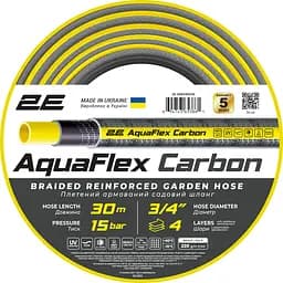 Шланг садовий AquaFlex Carbon 3/4" 30м 4 шари 20бар -10…+60°C 2E sad0001800