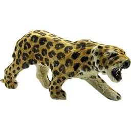 Леопард из кожи и меха 12" 45х15х9 см