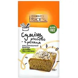 Смесь World's rice рисово-гречневая для выпечки без глютена 700 г (726337)