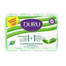 Мыло Duru 1+1 Soft Sensations Зеленый чай с увлажняющим кремом, 4 шт. по 80 г