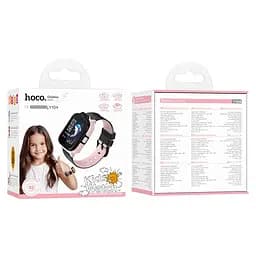 Дитячий смарт годинник Hoco Y104, 4G GPS Wi-Fi HD камера 1.69" HD-дисплей Pink Box - мініатюра 4