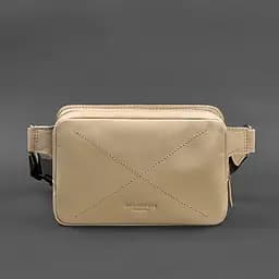 Шкіряна жіноча поясна сумка Dropbag Mini світло-бежева - мініатюра 6