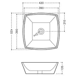 Умивальник Jaquar Apia 42 см ARS-WHT-39901, Білий - мініатюра 2