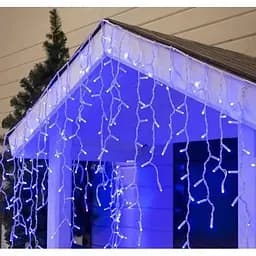 Наружная новогодняя гирлянда бахрома (белая проволока) Xmas W-2 5x0.6 м 120 LED Синий