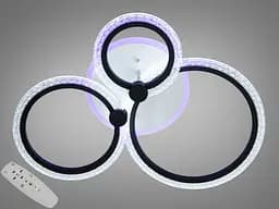 LED люстра з пультом, диммером і кольоровою підсвіткою, 55W, чорна