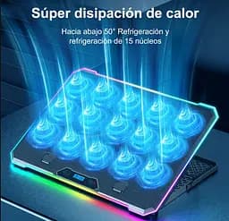 Охолоджувальна підставка для ноутбука 15-21 дюймів IceCoorel K-15D 15 fans RGB - мініатюра 2
