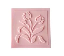 Силиконовый штамп для мастики "Тюльпаны" (модель 001), 6.6х6.6 см, Kitchen Master Розовый 87381