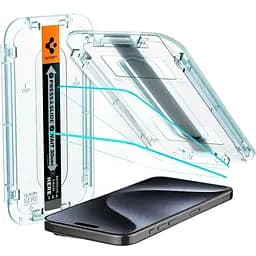 Захисне скло Spigen Screen Protector EZ FIT GLAS.tR для iPhone 15 Pro (2 шт.) (AGL06892)