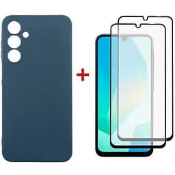 Чохол до мобільного телефона Dengos Samsung Galaxy A16 Carbon + glass 2pcs (Blue) (DG-CTG2P-07)