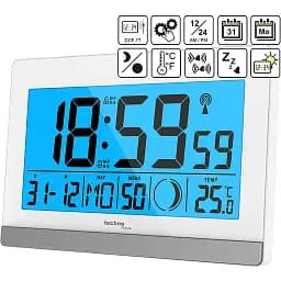Годинник настільний Technoline WS8056 White/Silver (WS8056) - мініатюра 2