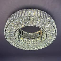 Елегантна стельова LED люстра кришталева для вітальні Linisoln 9597-600 срібляста 60 см 160W - мініатюра 5
