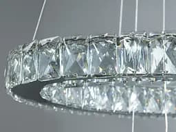 Світильник підвісний LED Diasha 7210/650+500HR, 50W, хром, сучасний стиль, регульована висота, пульт ДК - мініатюра 4